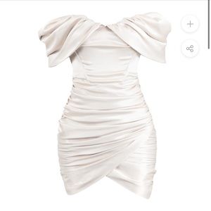 LEAU DIVINE SATIN CORSET DRESS - IVORY